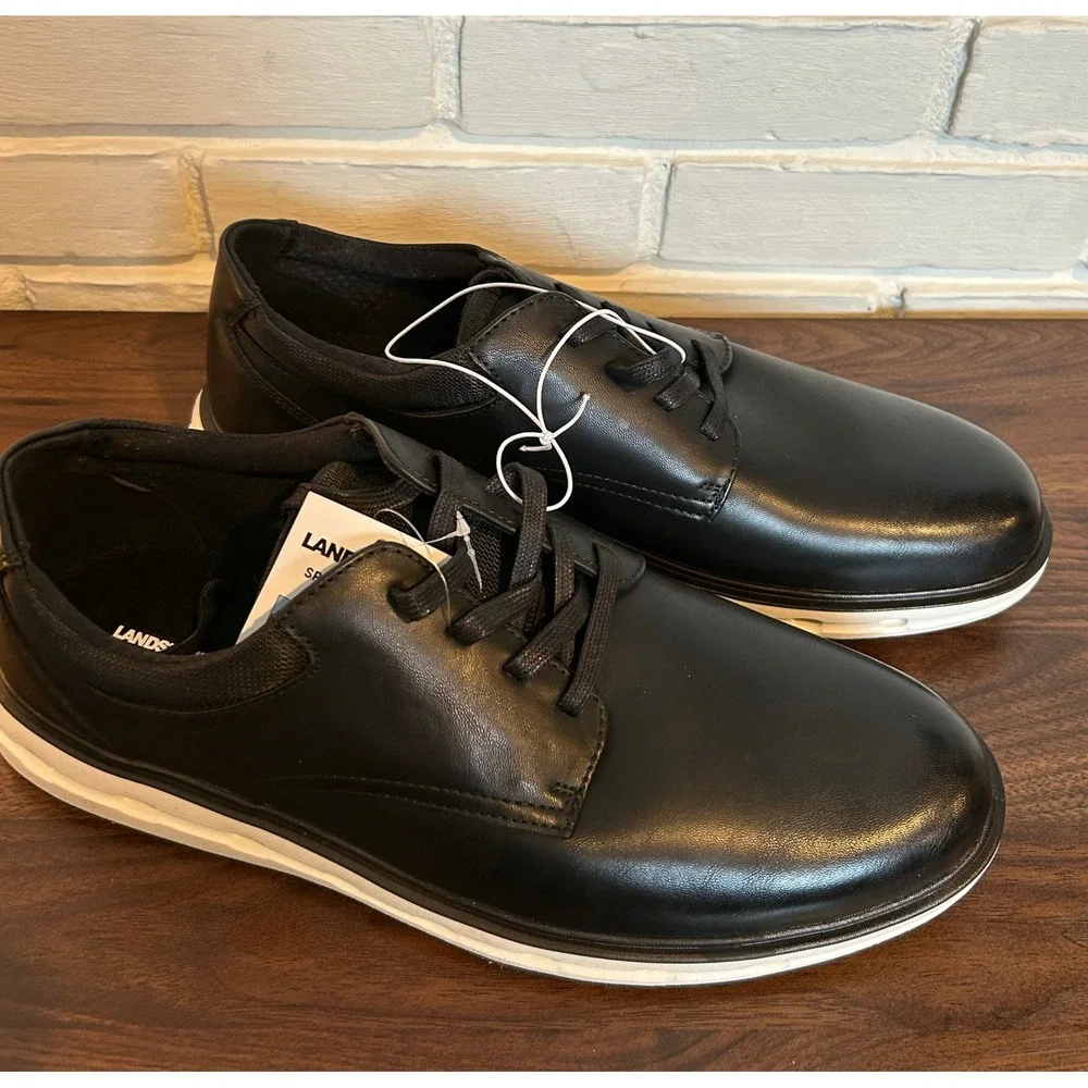 NWT Lands End Mens Sport Oxford Black‎ Lace Up Shoes 1908426 Size 13 NEW